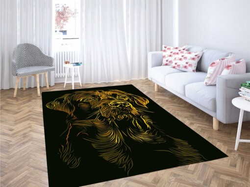 Yellow Dog Living Room Modern Carpet Rug