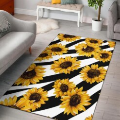 Zebra Pattern Sunflower Area Rug