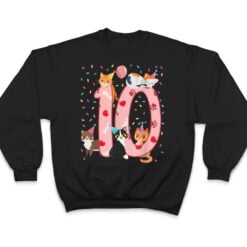 10th Birthday Girl cute Cat outfit 10 years old bday party T Shirt - Dream Art Europa