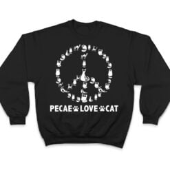 1 Womens Peace Love Cat T Shirt - Dream Art Europa