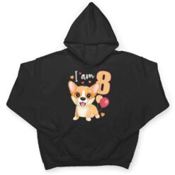 8 Years old 8 birthday outfit Boy girl Dog Corgi T Shirt - Dream Art Europa