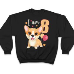 8 Years old 8 birthday outfit Boy girl Dog Corgi T Shirt - Dream Art Europa