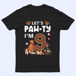 9 Year Old Puppy Dog Birthday Pawty Dogs 9th Party T Shirt