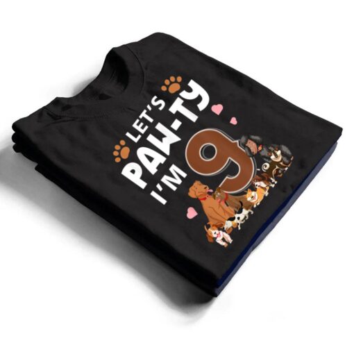 9 Year Old Puppy Dog Birthday Pawty Dogs 9th Party T Shirt