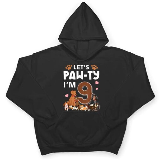 9 Year Old Puppy Dog Birthday Pawty Dogs 9th Party T Shirt