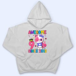 9 Years Old 9th Birthday Girls Cute Cat Awesome Since 2013 T Shirt - Dream Art Europa