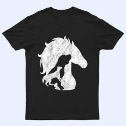 A Nice Horse Dog Cat Design Silhouette of Horses Dogs Cats T Shirt