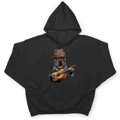 American Pit Bull Terrier Playing Guitar Dog Guitar Player T Shirt - Dream Art Europa