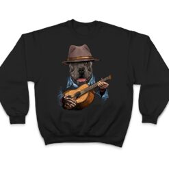 American Pit Bull Terrier Playing Guitar Dog Guitar Player T Shirt - Dream Art Europa