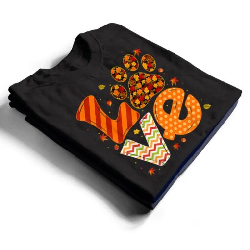 Animal Rescue  Dog Paw Print Maple Leaf Autumn Fall T Shirt