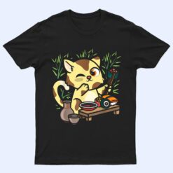 Animal Sushi Cat Lover Japanese Kawaii Cat Eating Food Art T Shirt