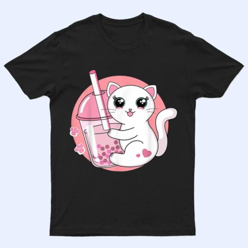 Anime Kawaii Cat Boba Bubble Tea T Shirt