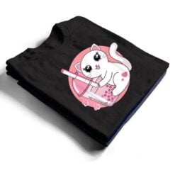 Anime Kawaii Cat Boba Bubble Tea T Shirt - Dream Art Europa