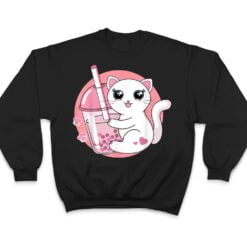 Anime Kawaii Cat Boba Bubble Tea T Shirt - Dream Art Europa