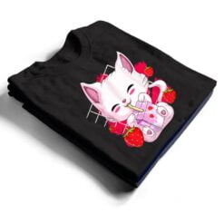 Anime Kawaii Cat Strawberry Milk Anime Neko Gifts Girls Teen T Shirt - Dream Art Europa