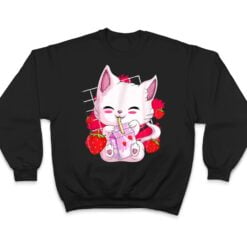 Anime Kawaii Cat Strawberry Milk Anime Neko Gifts Girls Teen T Shirt - Dream Art Europa