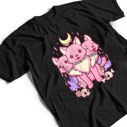 Anime Kawaii Pastel Goth Cute Creepy 3 Headed Dog T Shirt