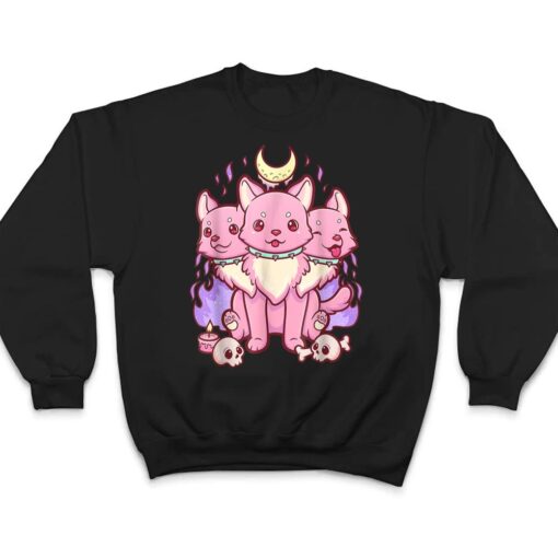 Anime Kawaii Pastel Goth Cute Creepy 3 Headed Dog T Shirt