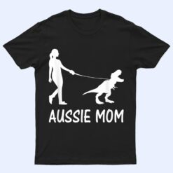 Aussie Mom Australian Shepherd Dog Dinosaur Women Mother T Shirt