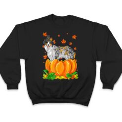 Australian Shepherd Dog Happy Thanksgiving Pumpkin Fall T Shirt - Dream Art Europa