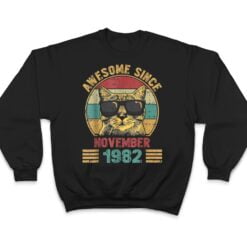 Awesome Since November 1982 40 Years Old Gifts Cat Lovers T Shirt - Dream Art Europa