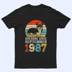 Awesome Since September 1987 35th Birthday Gifts Dog Lovers T Shirt