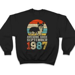 Awesome Since September 1987 35th Birthday Gifts Dog Lovers T Shirt - Dream Art Europa