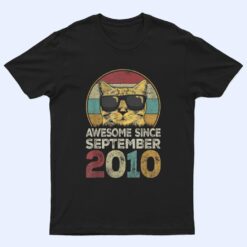 Awesome Since September 2010 12th Birthday Gifts Cat Lovers T Shirt