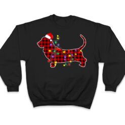 Basset Hound Dog Lights Christmas Matching Family T Shirt - Dream Art Europa