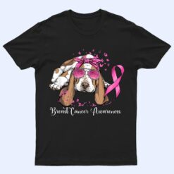 Basset Hound Dog Lover Pink Ribbon Breast Cancer Awareness T Shirt