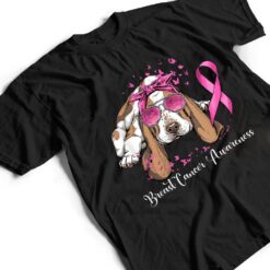 Basset Hound Dog Lover Pink Ribbon Breast Cancer Awareness T Shirt - Dream Art Europa