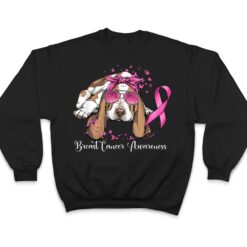 Basset Hound Dog Lover Pink Ribbon Breast Cancer Awareness T Shirt - Dream Art Europa