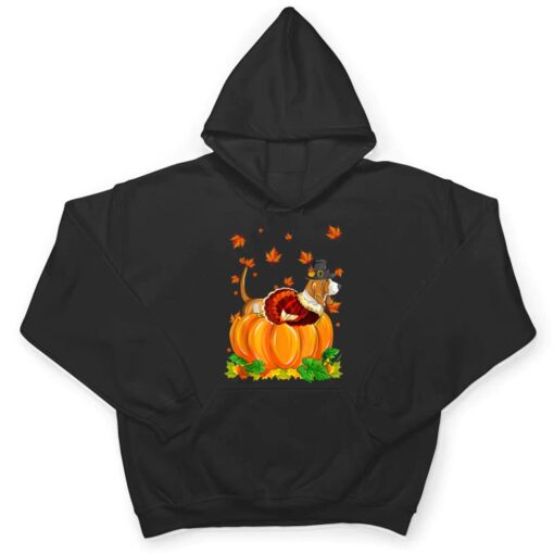 Basset Hound Dog Thanksgiving Turkey Fall Autumn Pumpkin T Shirt