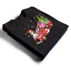 Basset Hound Riding Red Truck Merry Christmas Dog Lover T Shirt - Dream Art Europa