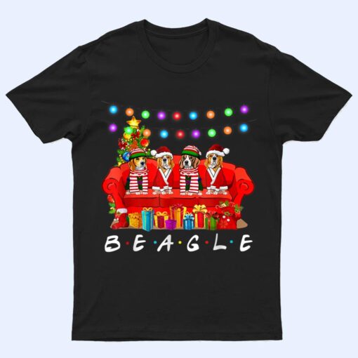 Beagle Dog Lights Christmas Matching Family T Shirt