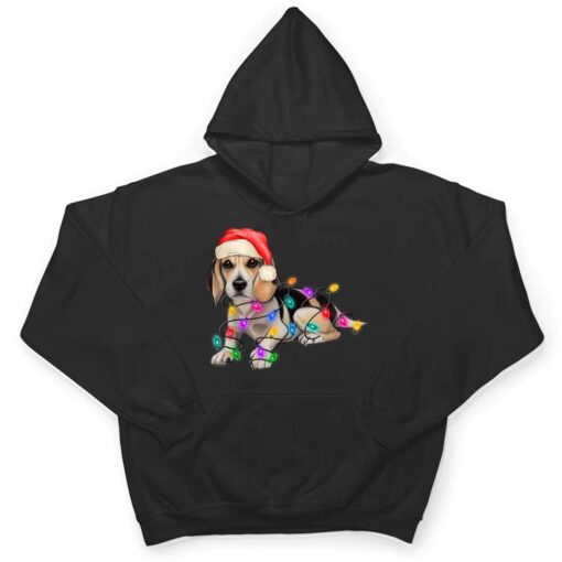 Beagle Santa Christmas Tree Lights Xmas Boys Dog Dogmas T Shirt