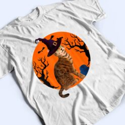 Bengal Cat Halloween Witch Hat And Moon T Shirt - Dream Art Europa