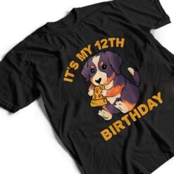 Bernese Mountain Dog Eating Pizza It's My 12th Birthday T Shirt - Dream Art Europa