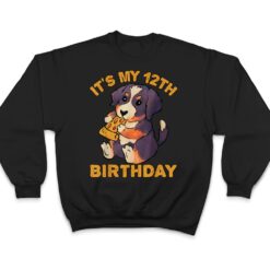 Bernese Mountain Dog Eating Pizza It's My 12th Birthday T Shirt - Dream Art Europa