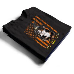 Bernese Mountain Dog Pumpkin American Flag Vintage Halloween T Shirt - Dream Art Europa