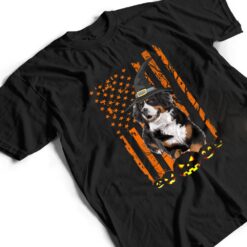 Bernese Mountain Dog Pumpkin American Flag Vintage Halloween T Shirt - Dream Art Europa