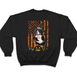 Bernese Mountain Dog Pumpkin American Flag Vintage Halloween T Shirt - Dream Art Europa