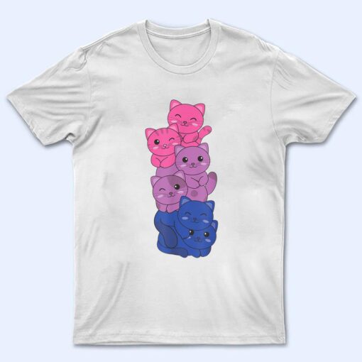 Bi Flag Pride LGBTQ Cats Bisexual cat T Shirt