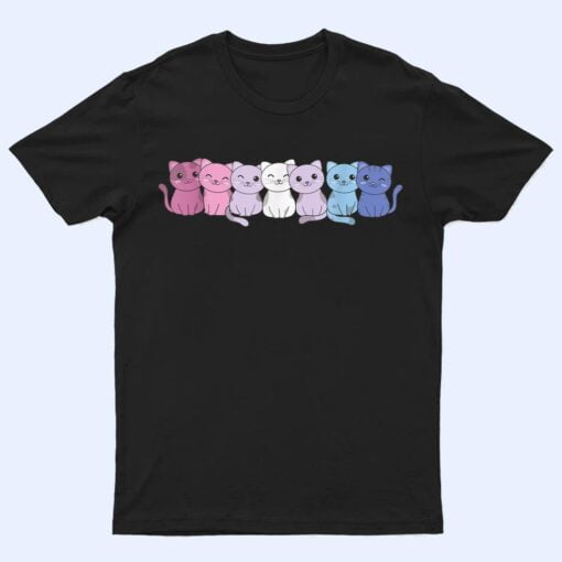 Bigender Flag Pride LGBTQ Cats Bisexual cat T Shirt