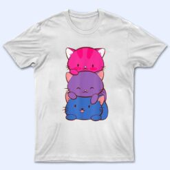 Bisexual Pride Kawaii Kitty Cat Stack Anime T Shirt