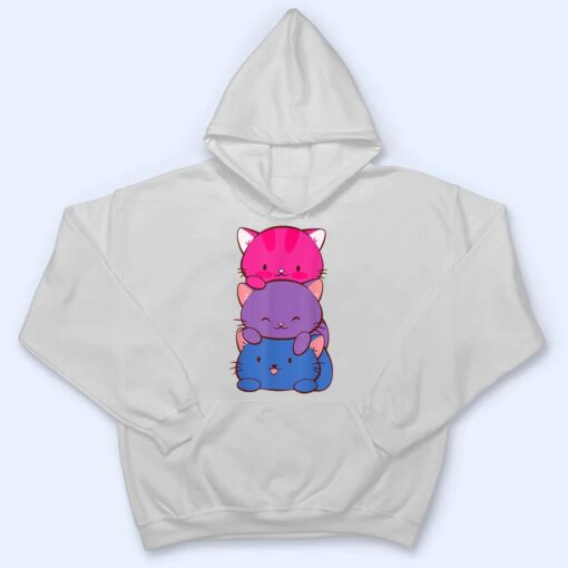 Bisexual Pride Kawaii Kitty Cat Stack Anime T Shirt