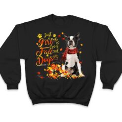 Black Boston Terrier Just A Girl Who Loves Fall And Dogs T Shirt - Dream Art Europa