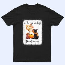 Black Cat Fall Itu2018s The Most Wonderful Time Of The Year T Shirt