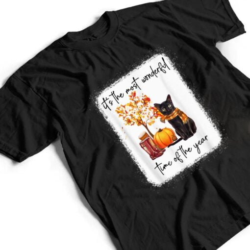 Black Cat Fall Itu2018s The Most Wonderful Time Of The Year T Shirt