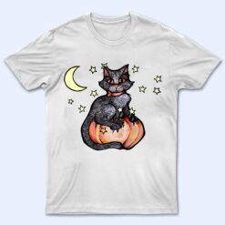 Black Cat Pumpkin Patch Cute Autumn T Shirt